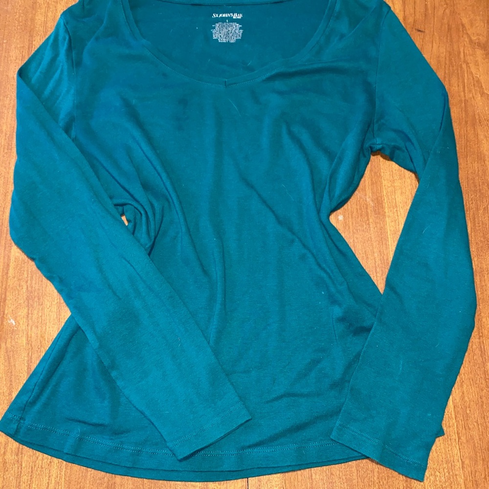 St. John's Bay Teal Long Sleeve Tee